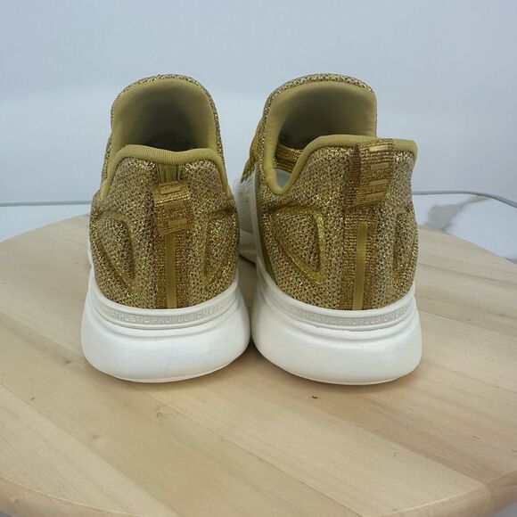 APL Womens 7.5 TechLoom Tracer Sneakers Gym Training Shoes Ivory / Metallic Gold - Picture 3 of 10